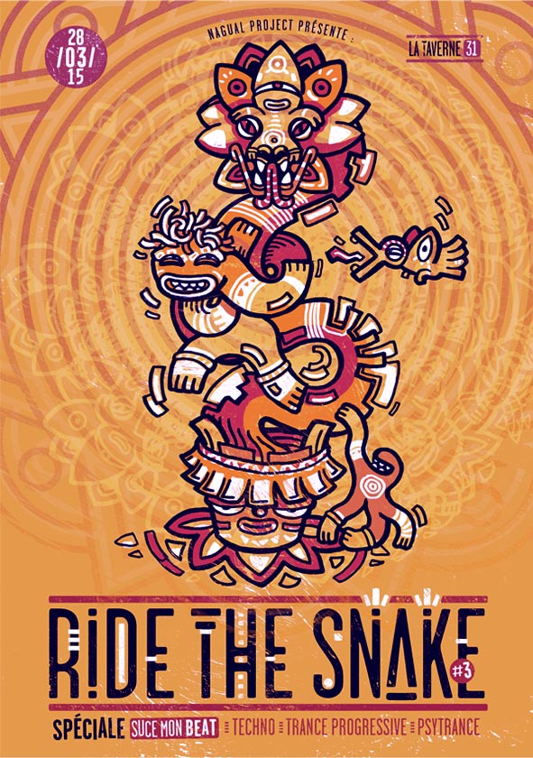 Création d'affiche graphique avec illustration par Thomas Marchais graphiste et artiste à Toulouse