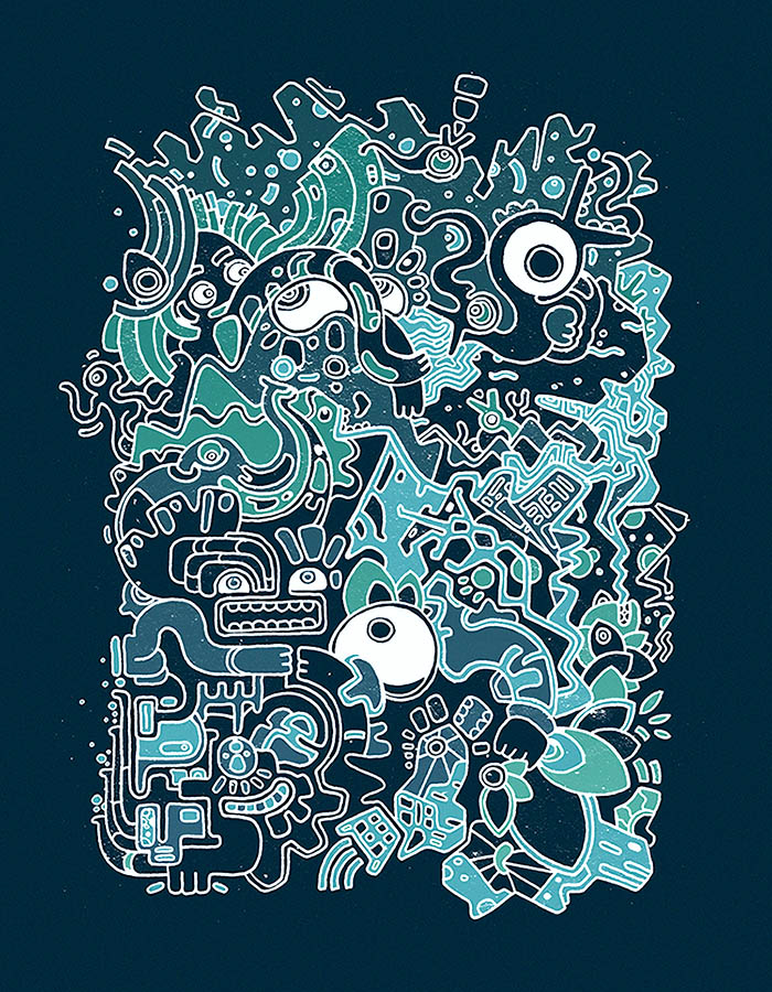 Peinture digitale de l'artiste visuel Thomas Marchais