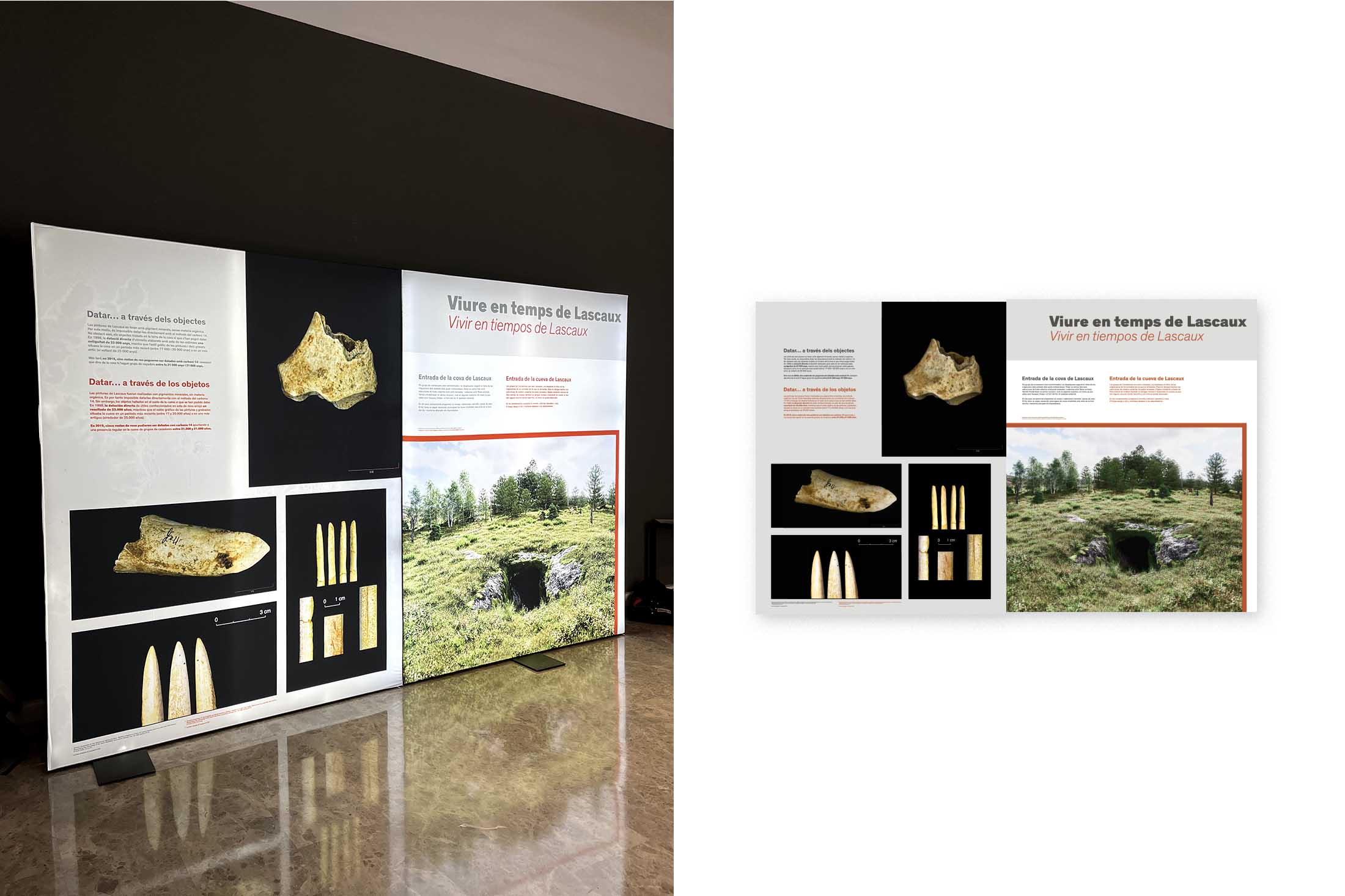 photo du graphisme d'exposition à Valence pour Lascaux