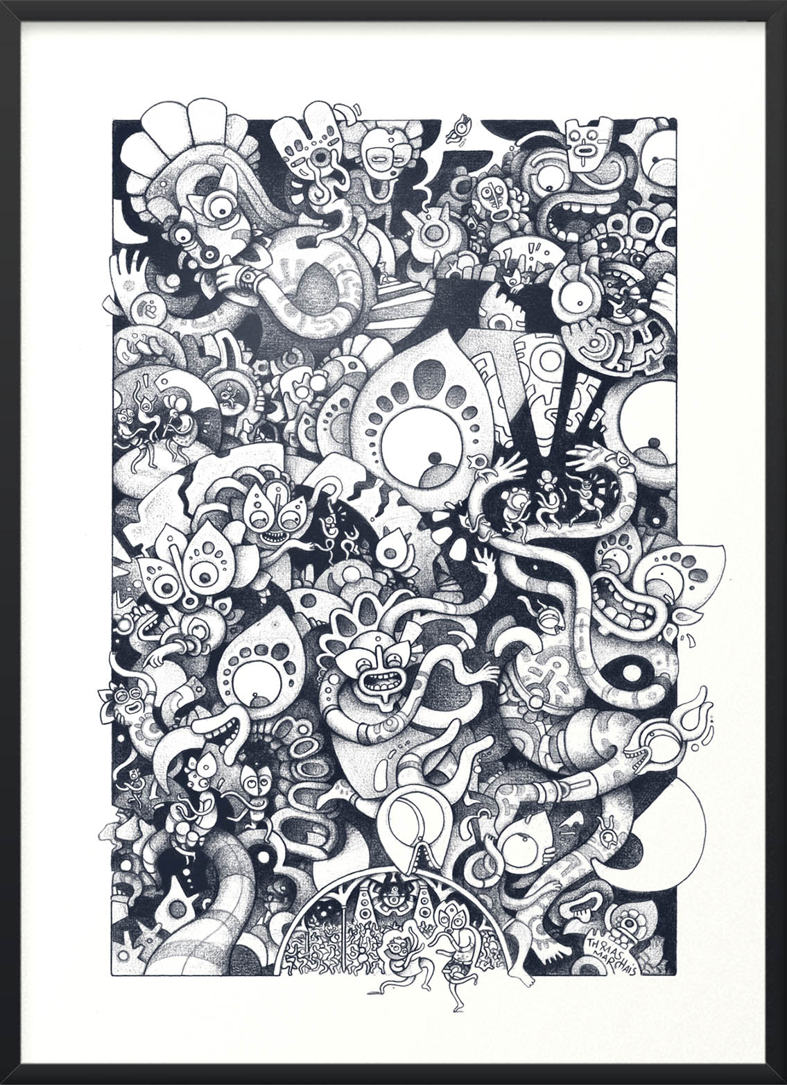 Dessin au crayon par l'artiste toulousain Thomas Marchais