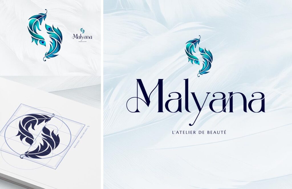 Présentation de la création de logo pour le salon de beauté Malyana